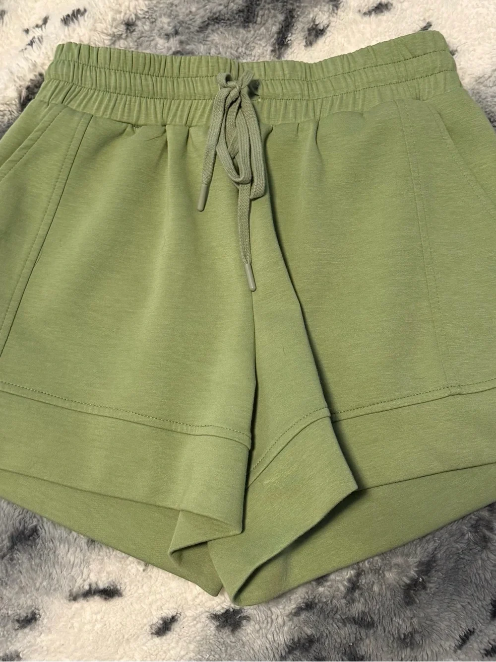 Umgee Olive Green Drawstring Athletic Lounge Shorts also has a matching top